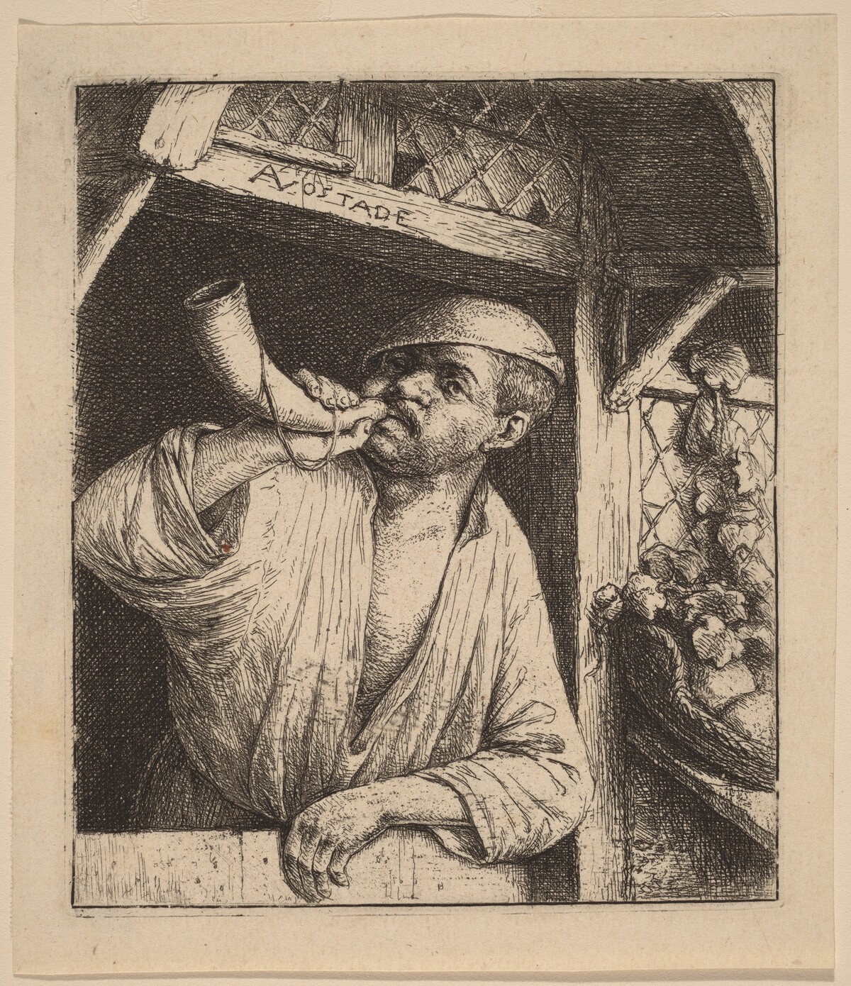 Baker Sounding His Horn by Adriaen van Ostade