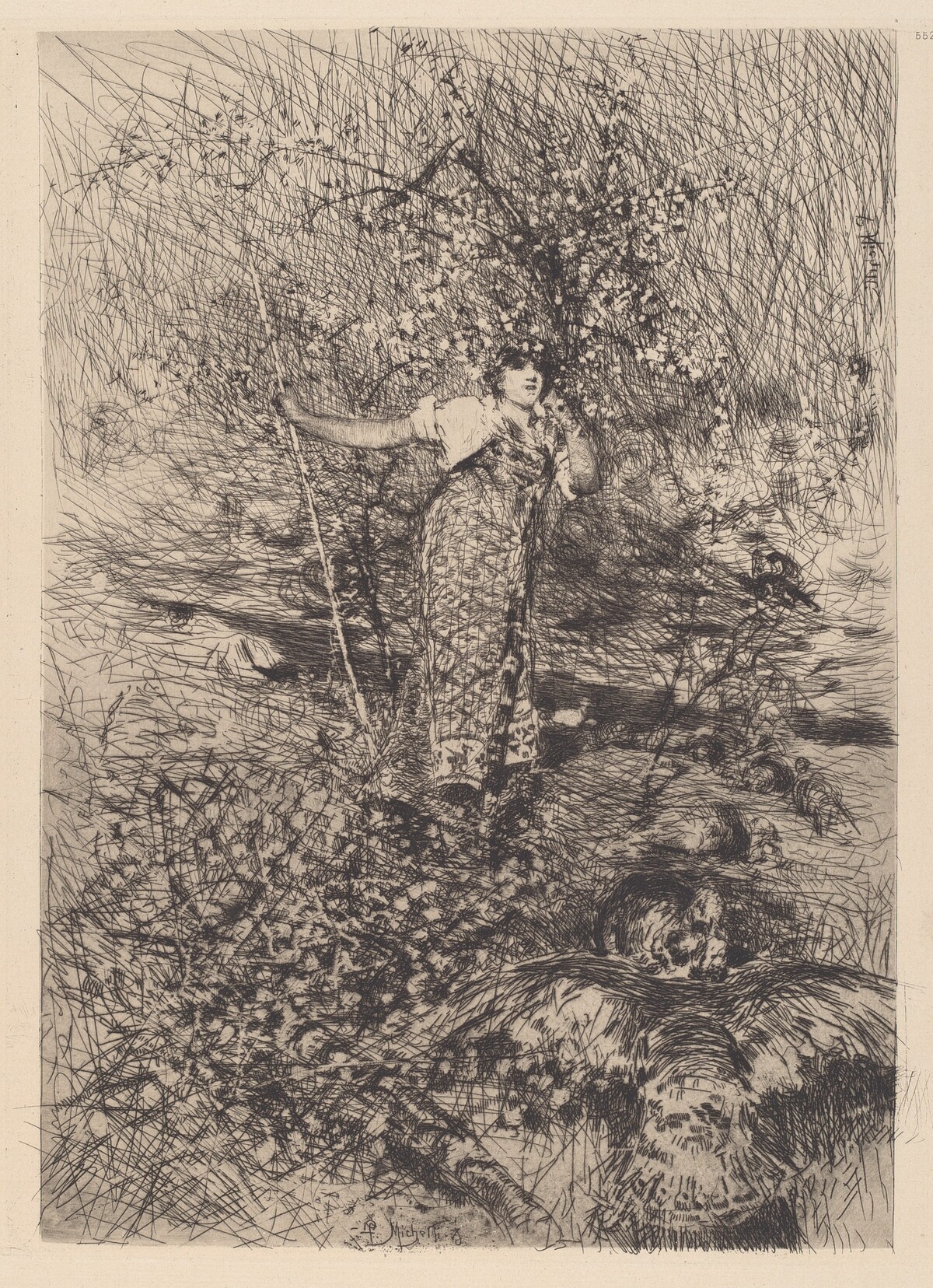 Keeper of the Turkeys [Gardeuse de dindons] by Francesco Paolo Michetti