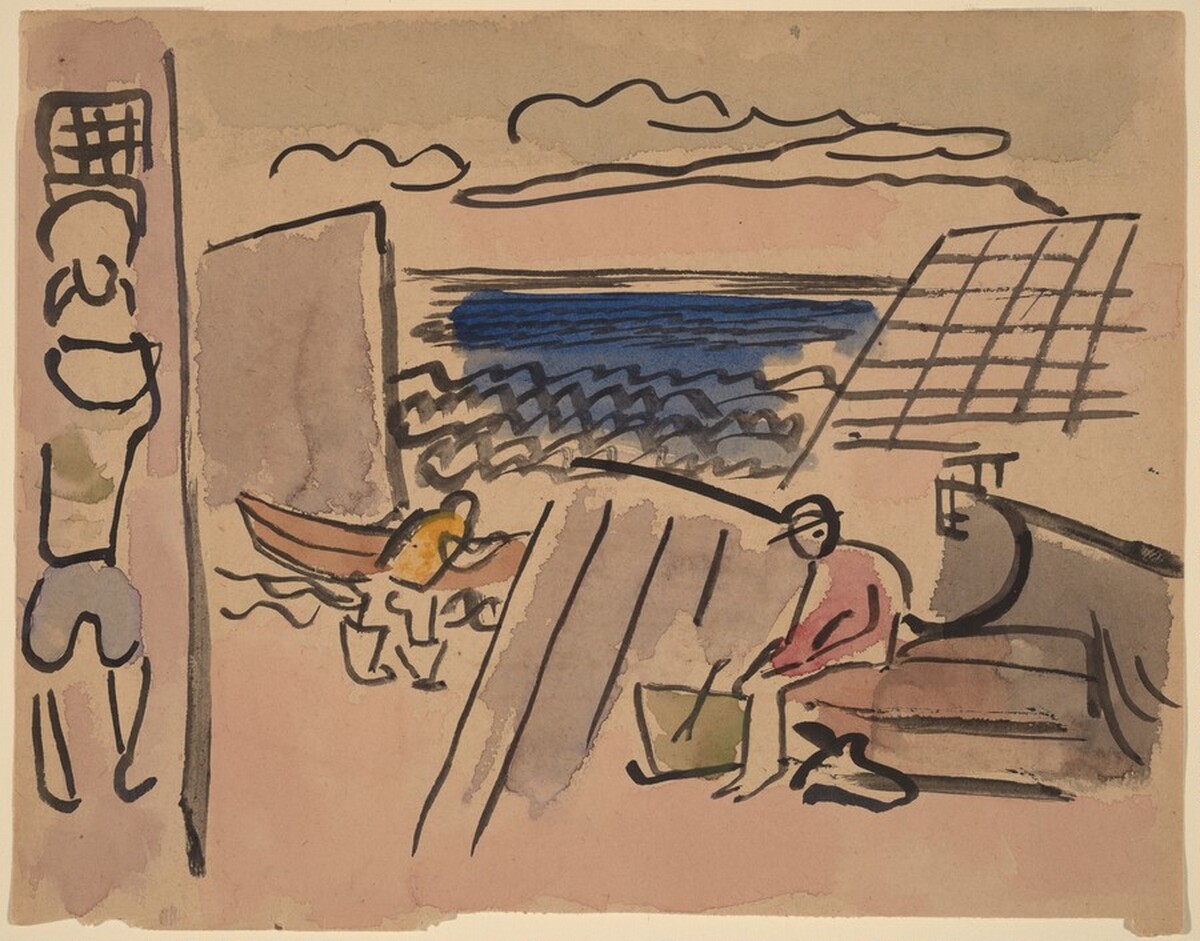 Fishermen, Provincetown [recto] by Karl Knaths