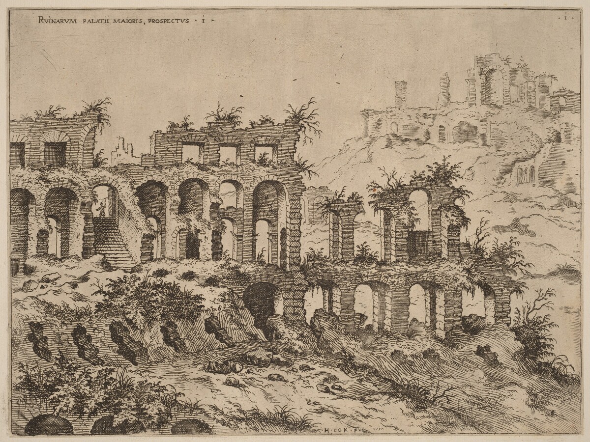 View of the Colosseum with the Palatine in the Background by Hieronymus Cock