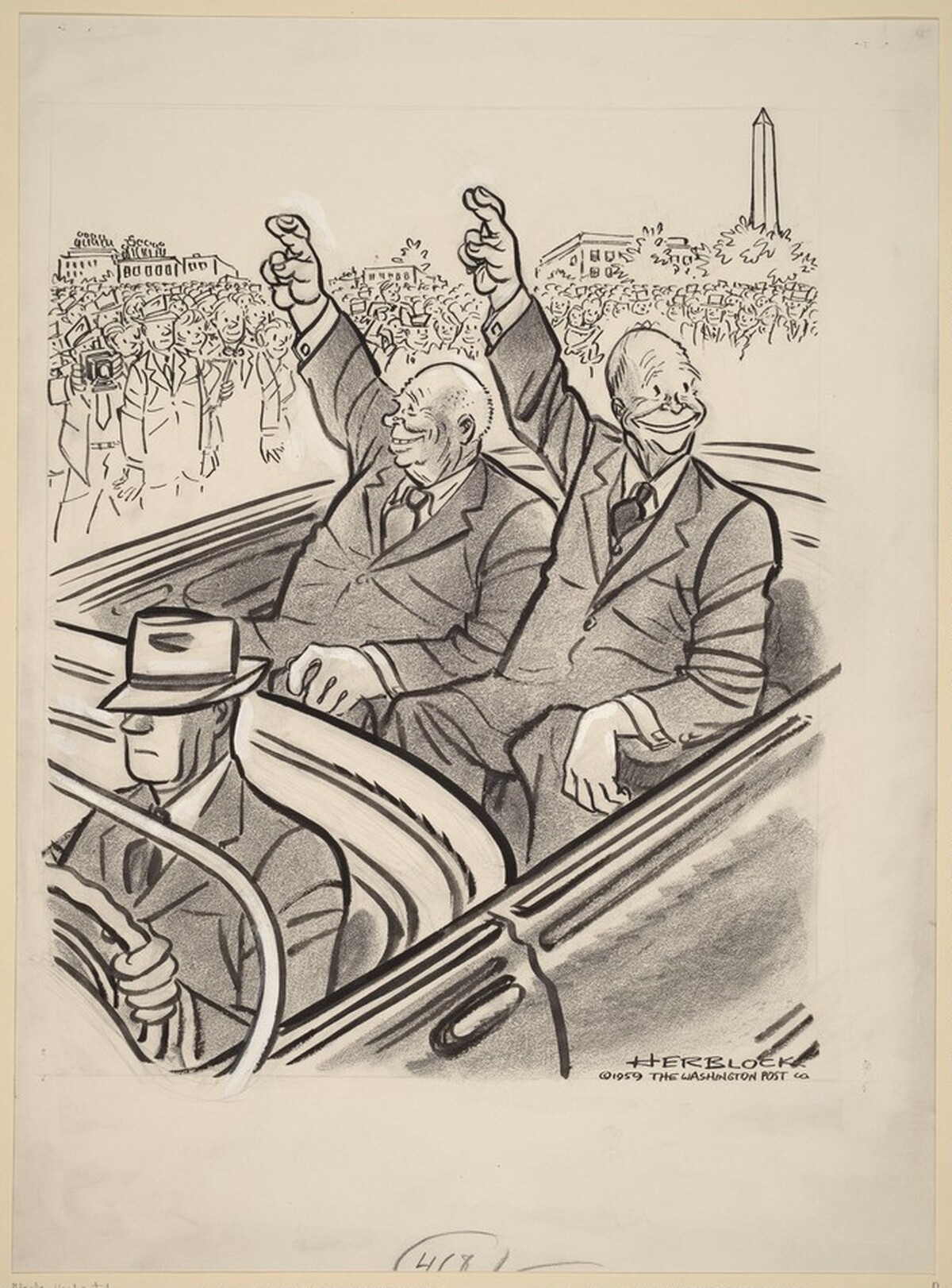 Eisenhower and Krushchev by Herbert Lawrence Block
