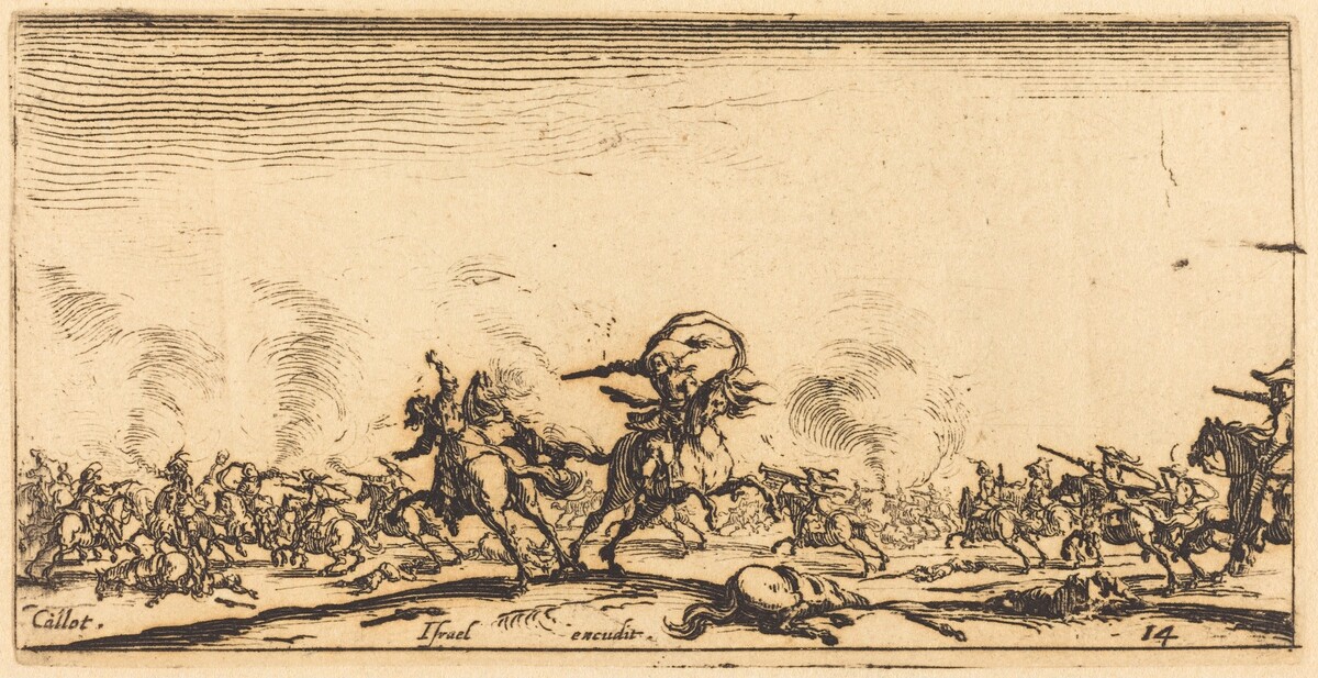 The Cavalry Combat with Pistols by Jacques Callot