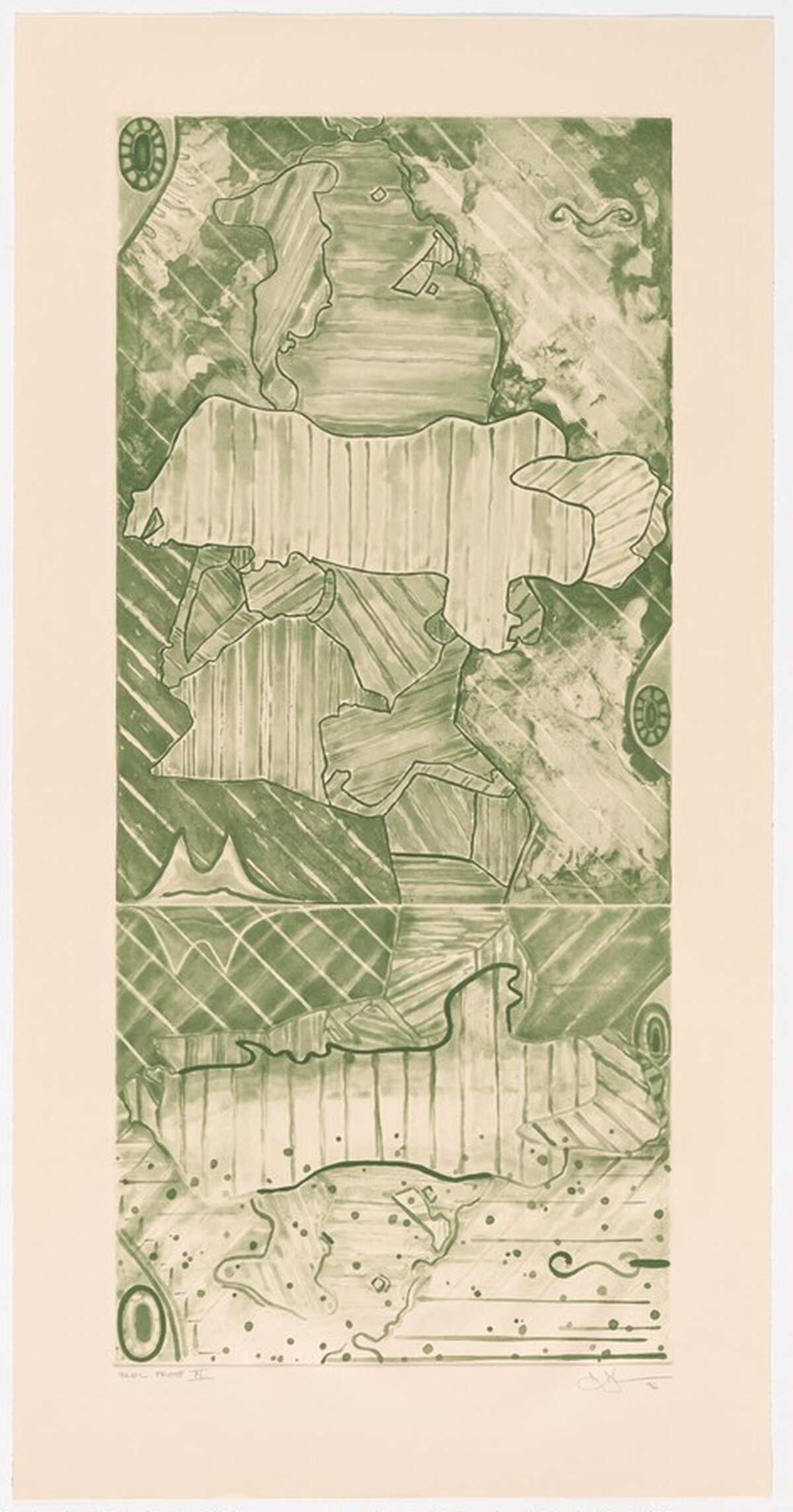 Green Angel 2 [trial proof 11] by Jasper Johns