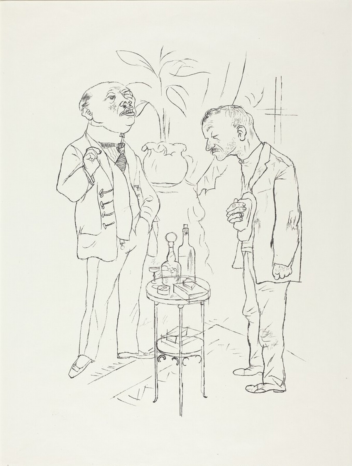 "Poor hare! Thou playest but a sorry part in this world's drama, but your worshipful lords must needs have hares!" ("Es ist och eine jämmerliche Rolle, der Hase sein zu müssen auf dieser Welt - Aber der gnädige Herr braucht Hasen." ) by George Grosz
