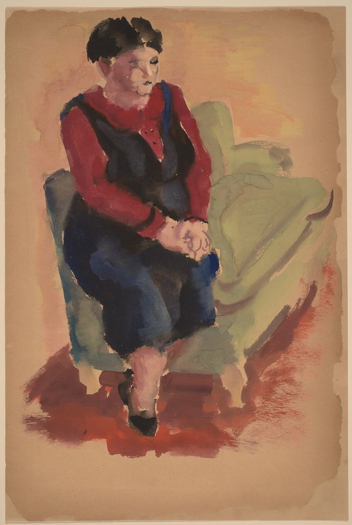 Woman Seated on the Arm of a Green Sofa by Mark Rothko
