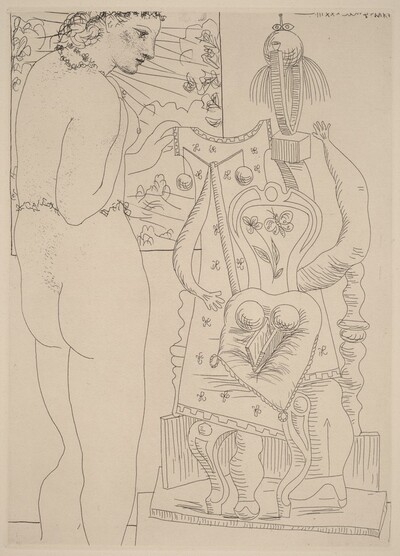 Marie-Thérèse Considering a Surrealist Sculpture of Her Effigy (Marie-Thérèse considérant son effigie surréaliste sculptée)
