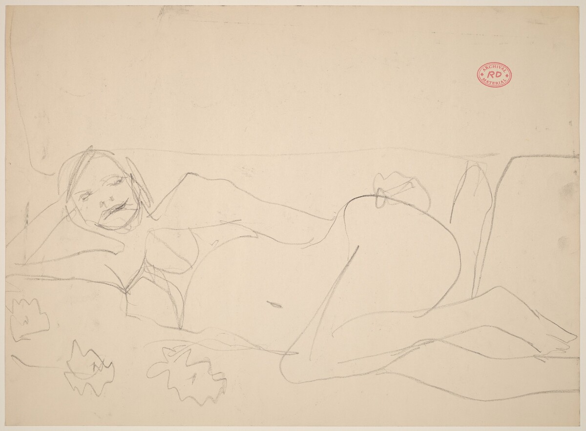 Untitled [reclining woman resting on right arm] by Richard Diebenkorn