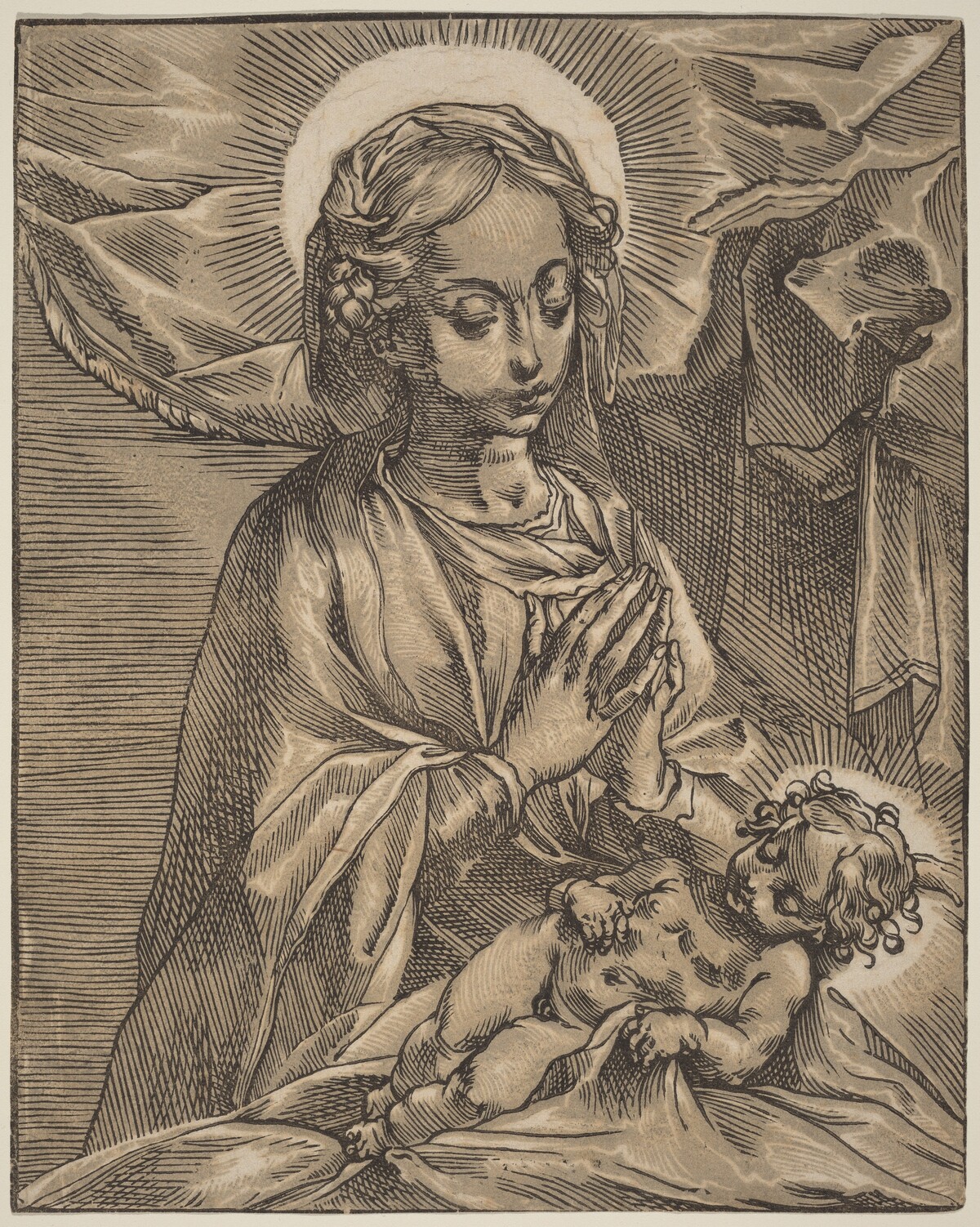 Madonna and Child by Andrea Andreani after Francesco Vanni