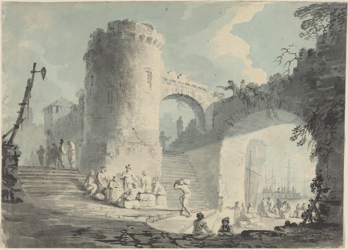 Port Scene by Follower of Claude-Joseph Vernet