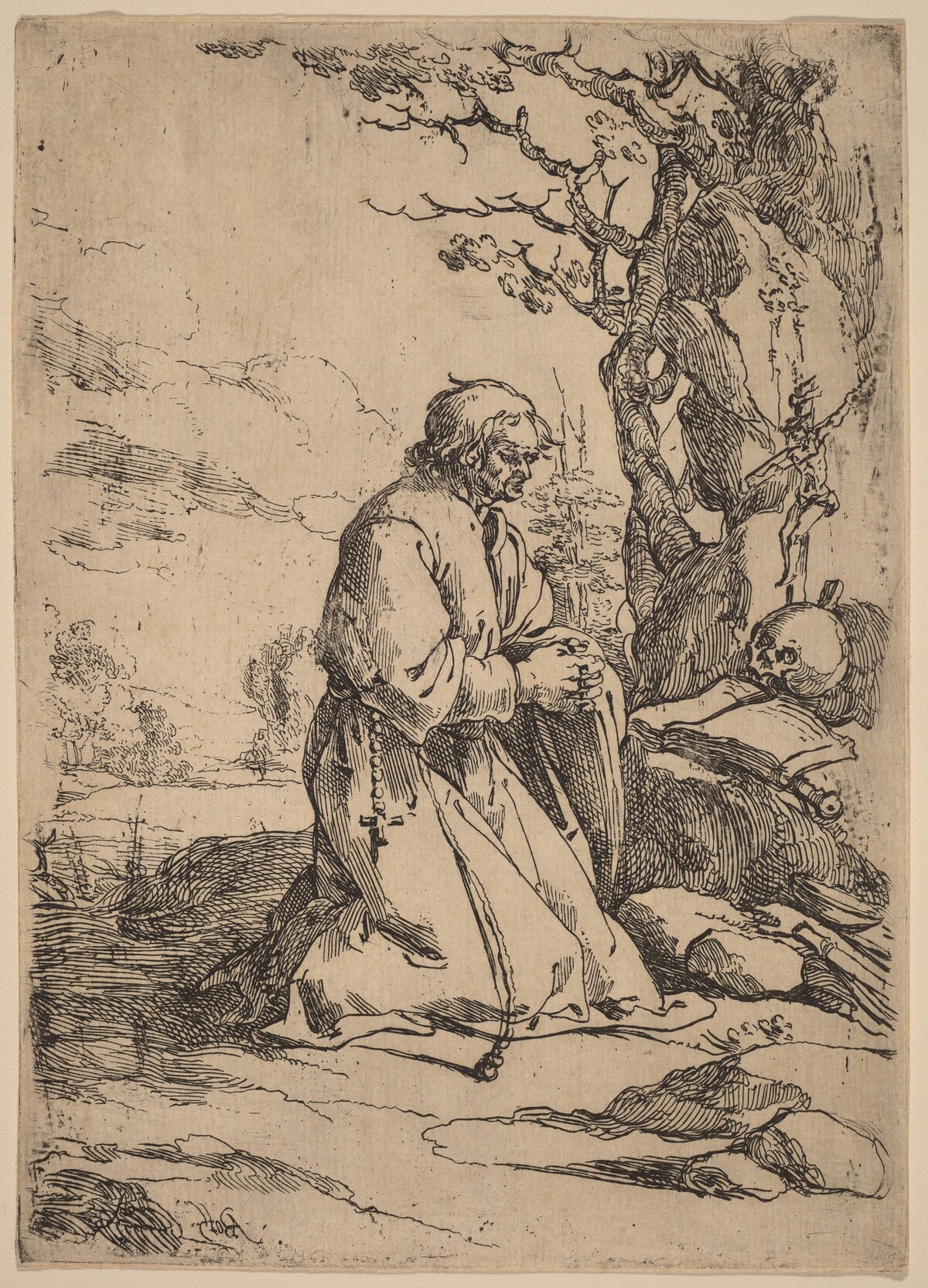 The Kneeling Hermit Facing Right by Andries Both