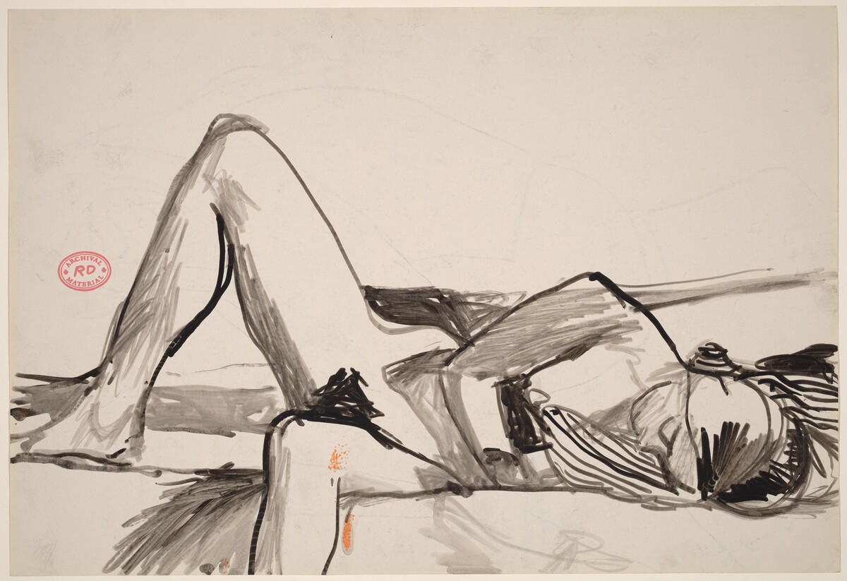 Untitled [nude reclining on her side] [recto] by Richard Diebenkorn