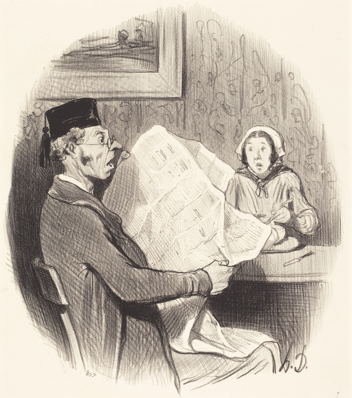 Le Format de plus en plus monstre by Honoré Daumier