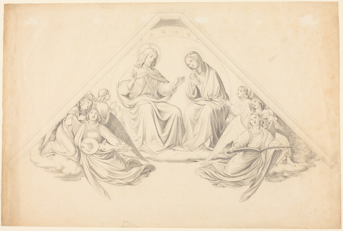 Christ and the Virgin with Music-Making Angels by Johann Friedrich Overbeck