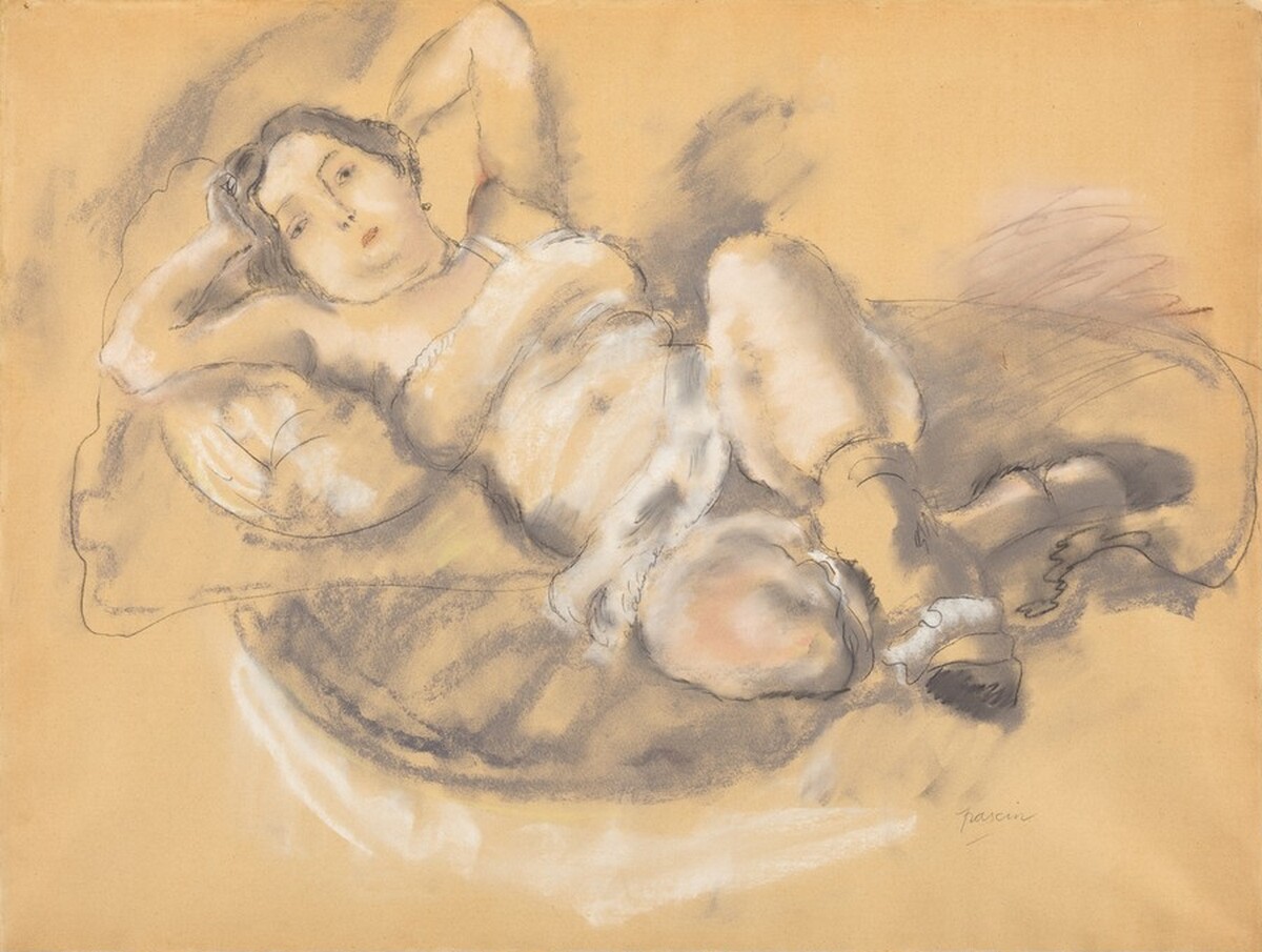 Reclining Woman by Jules Pascin
