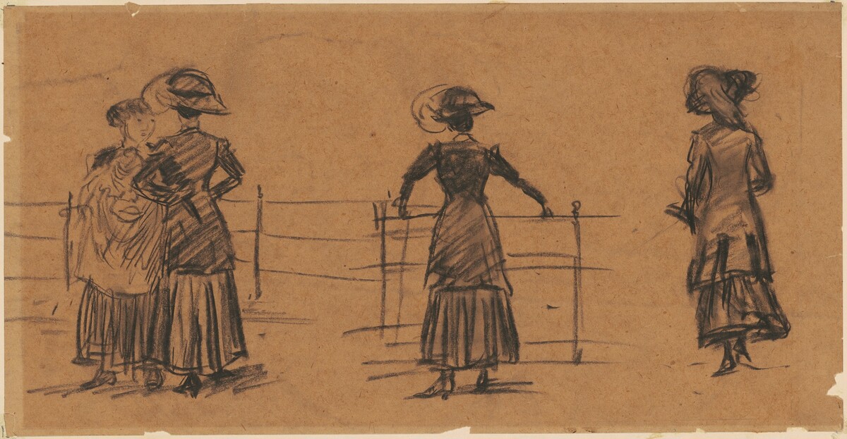 Studies of Women by the Park Railing by William James Glackens