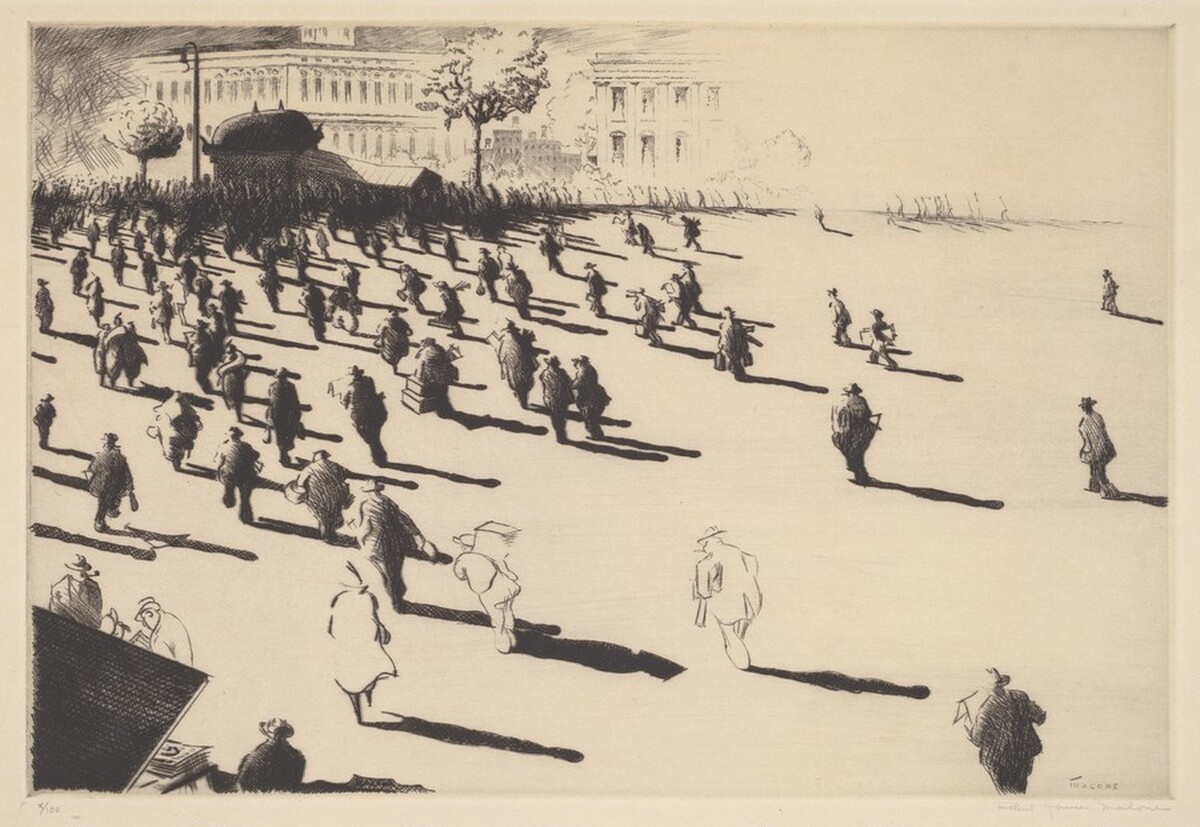 Untitled (Figures Heading Toward Subway) by Robert James Malone