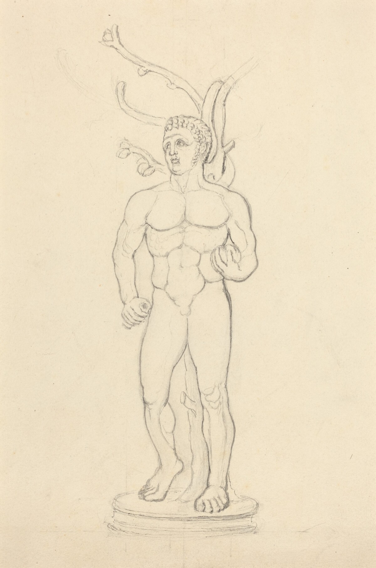 Statue of a Male Nude before a Tree by John Flaxman