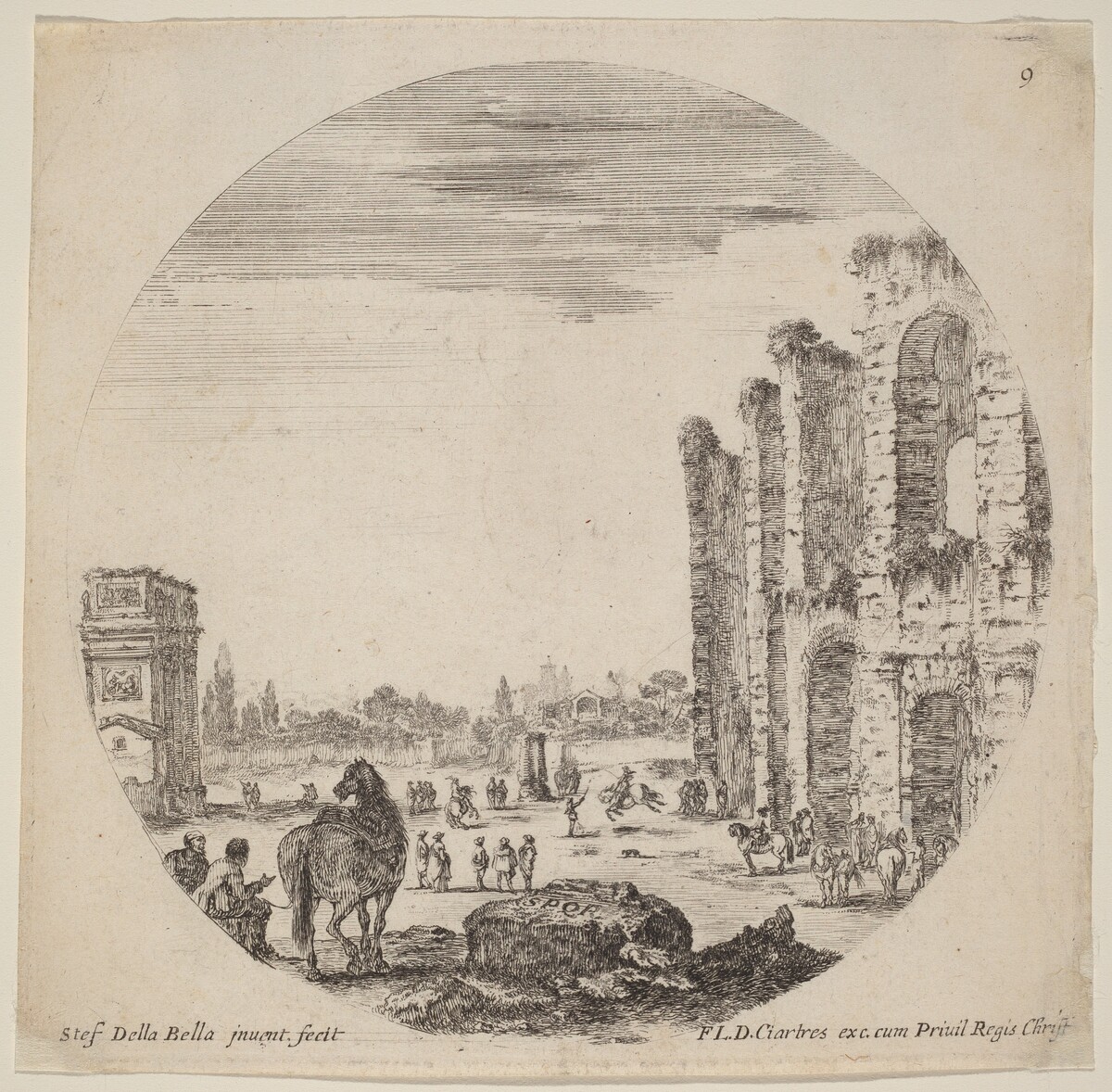 Colosseum and Arch of Constantine by Stefano Della Bella
