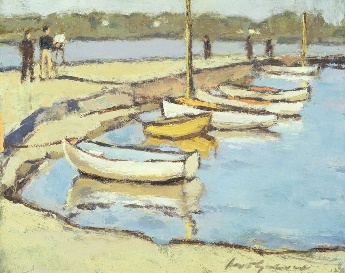 Artist on a Quay by Captain Edward H. Molyneux