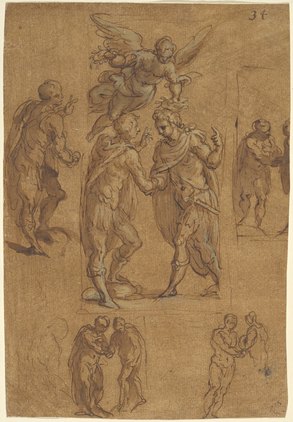 Two Soldiers Crowned by Victory by Jacopo Palma il Giovane