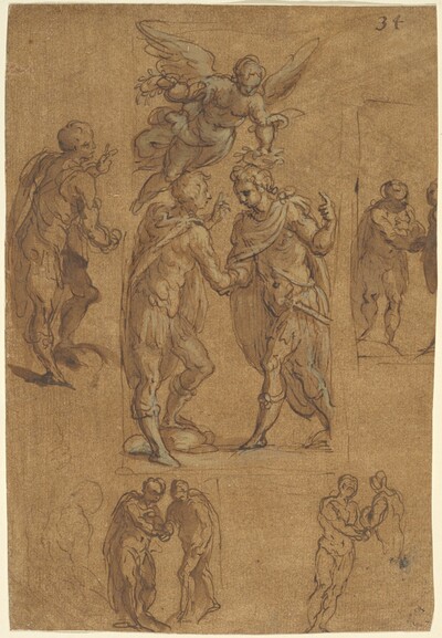 Two Soldiers Crowned by Victory