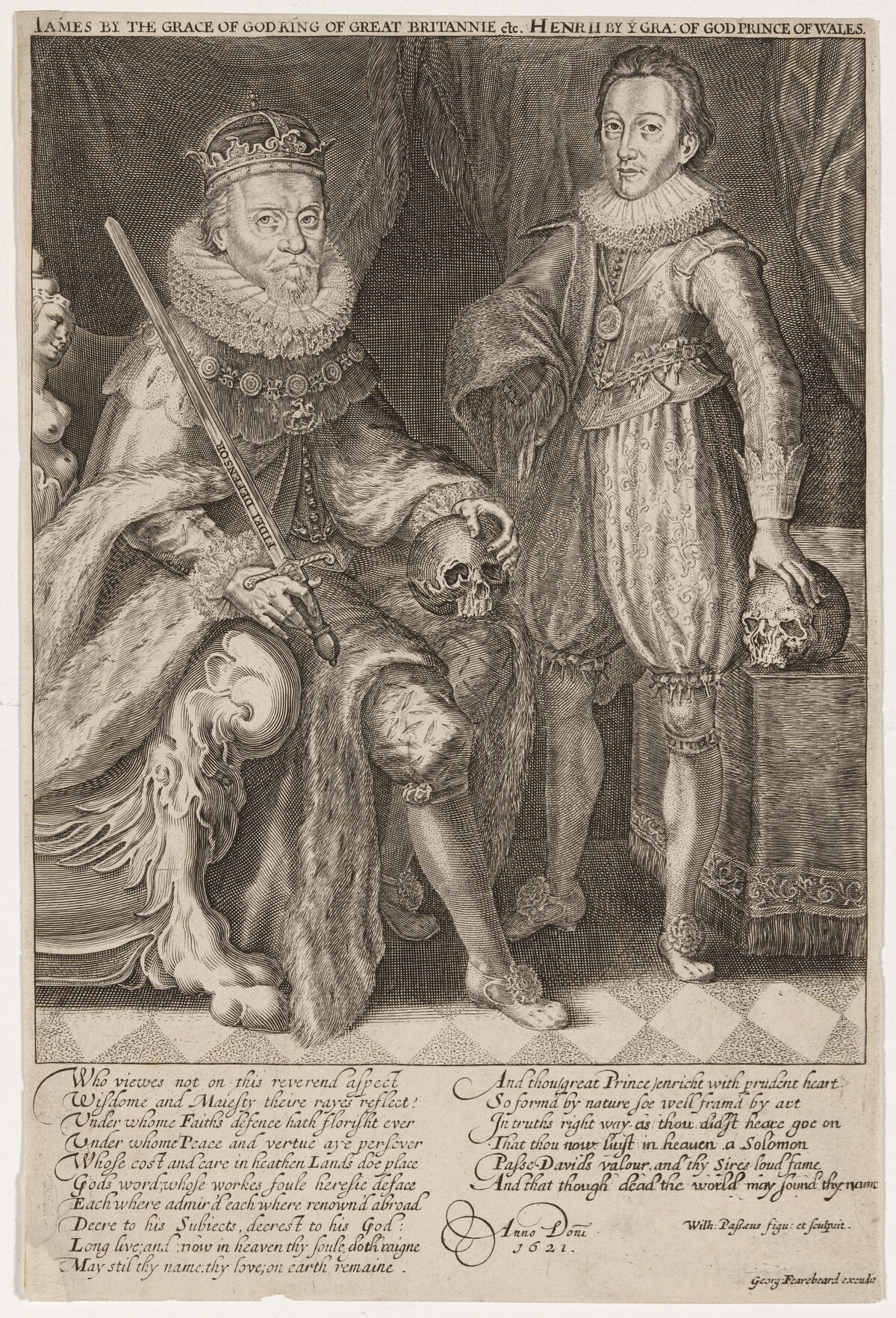 James I, King of England and Charles, Prince of Wales by Willem de Passe