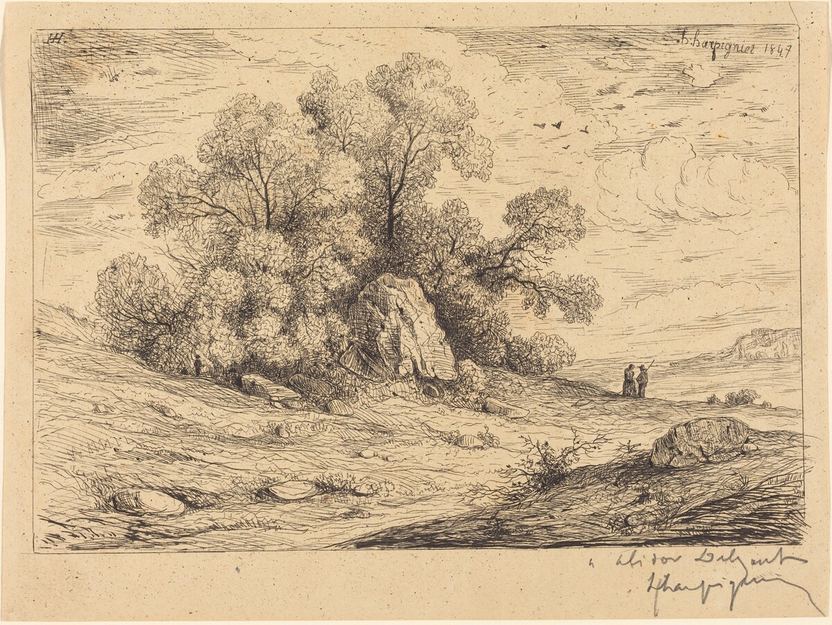 Bouquet d'arbres aux rochers (Stand of Trees with Rocks) by Henri-Joseph Harpignies