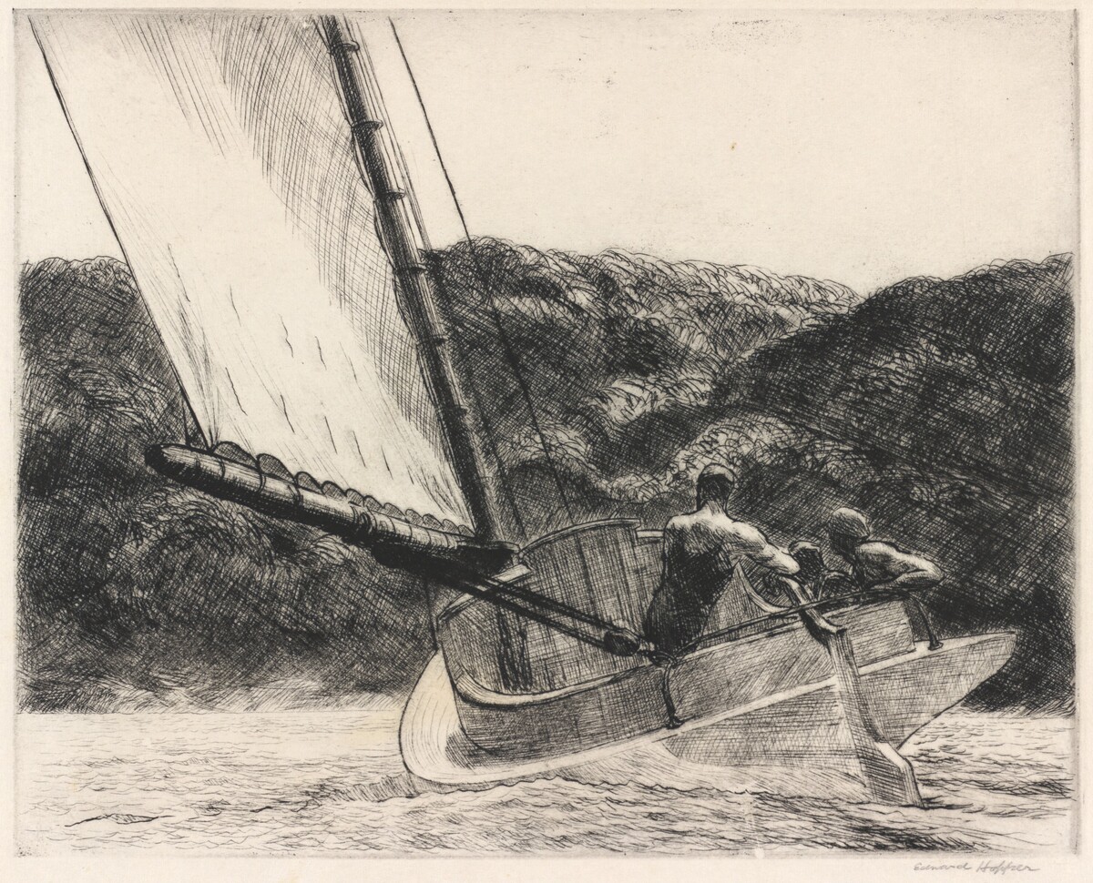 The Cat Boat by Edward Hopper