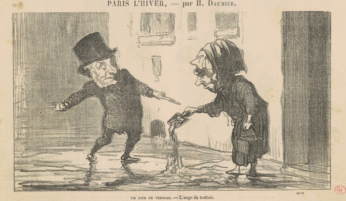 Un jour de verglas by Honoré Daumier