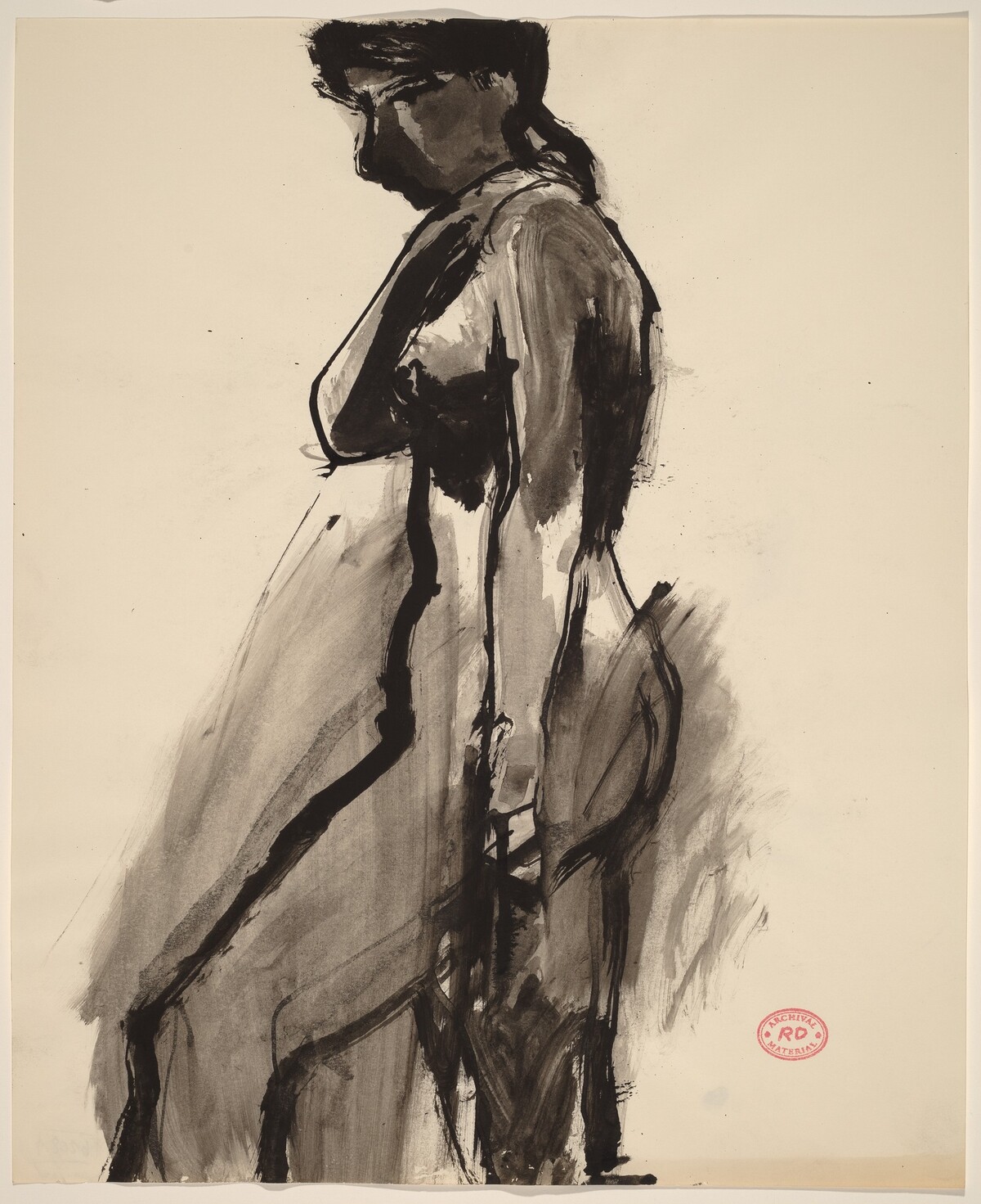 Untitled [female nude, side view] by Richard Diebenkorn