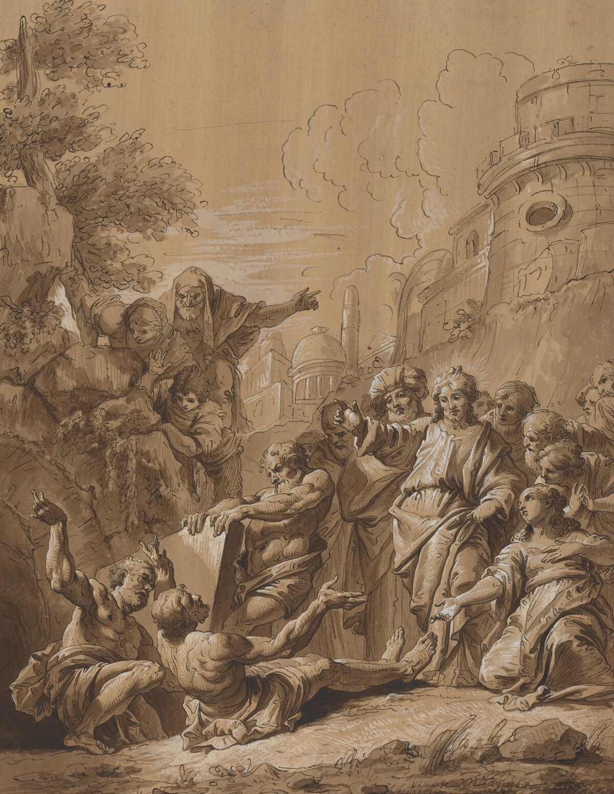 The Raising of Lazarus by Follower of Francesco Fontebasso