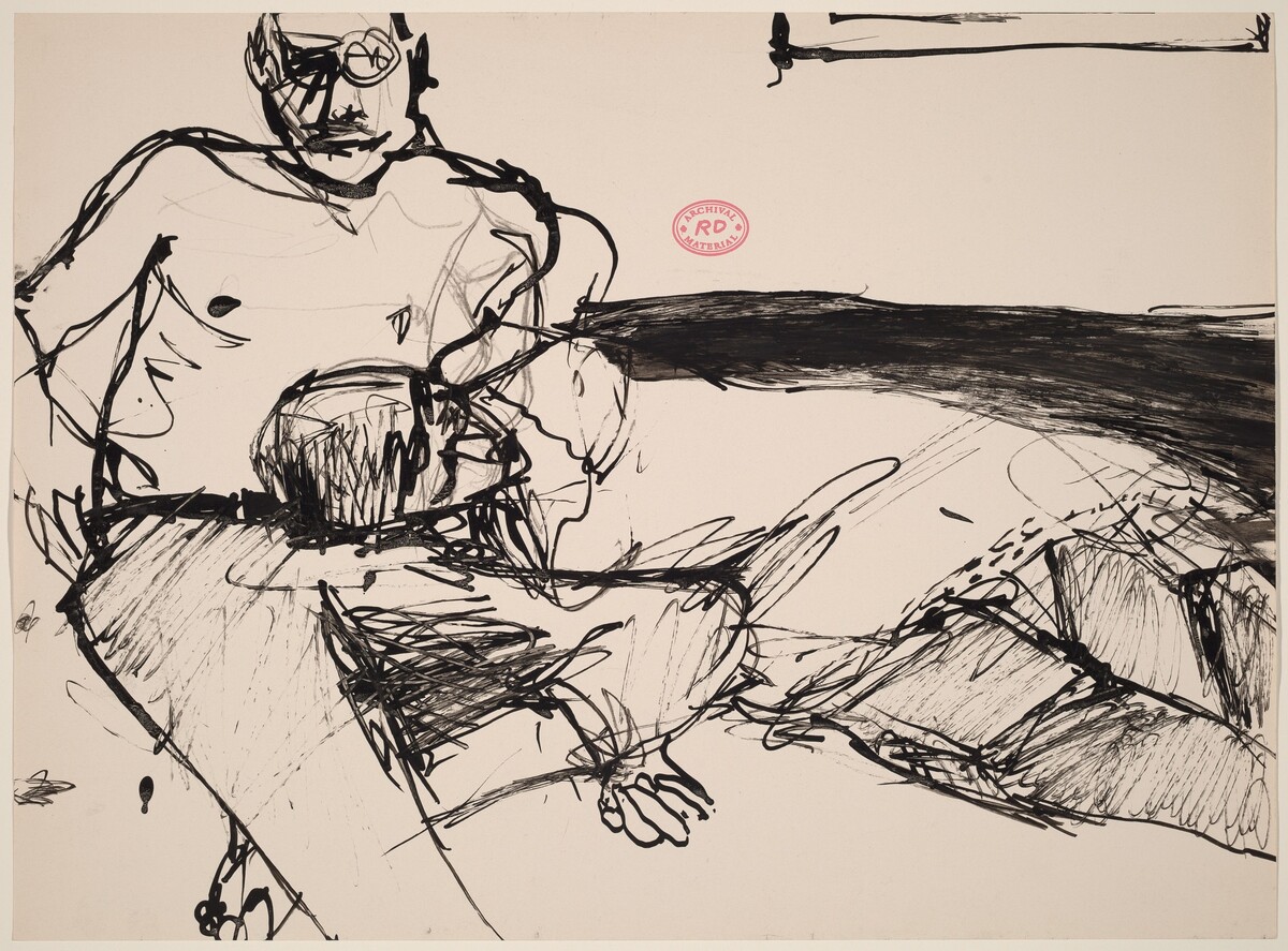 Untitled [woman resting her head in a man's lap] by Richard Diebenkorn