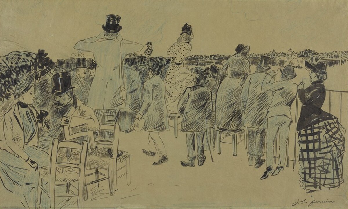 Crowd of Spectators at the Track, Deauville by Jean-Louis Forain