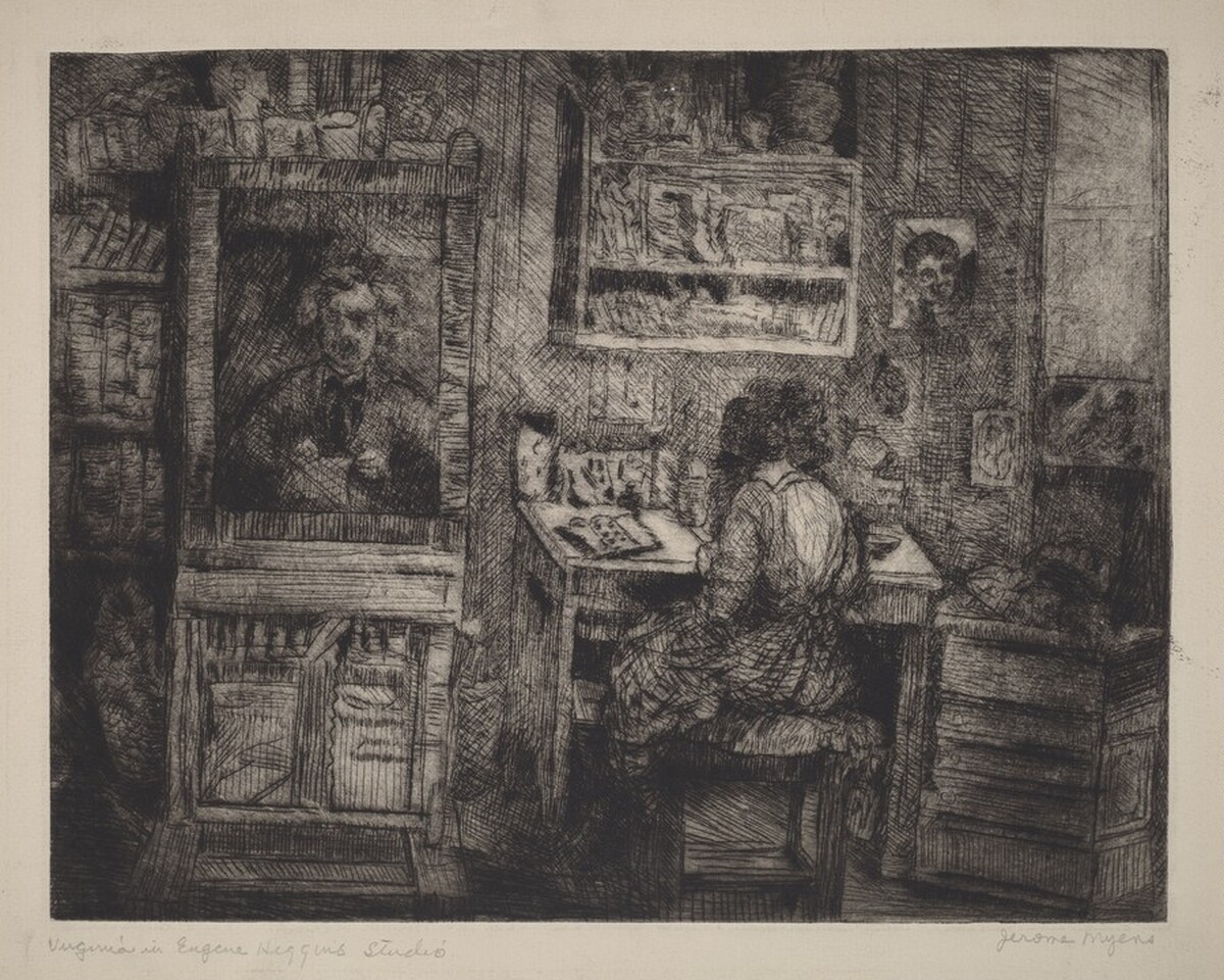 Virginia in Eugene Higgins Studio by Jerome Myers