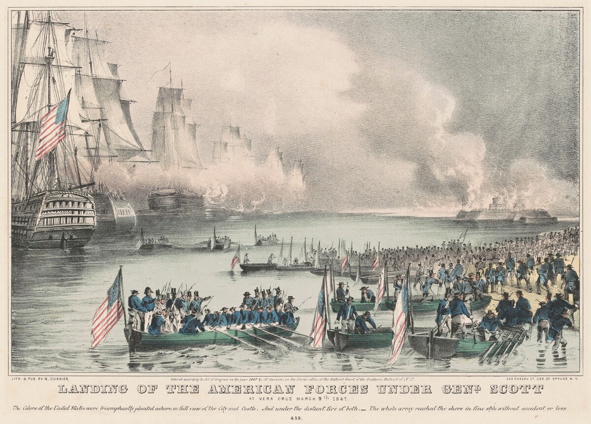 Landing of the American Forces under Genl. Scott: At Vera Cruz March 9th 1847 by Nathaniel Currier