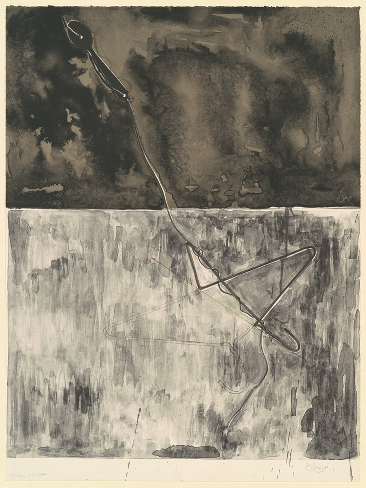 Coathanger and Spoon [trial proof] by Jasper Johns