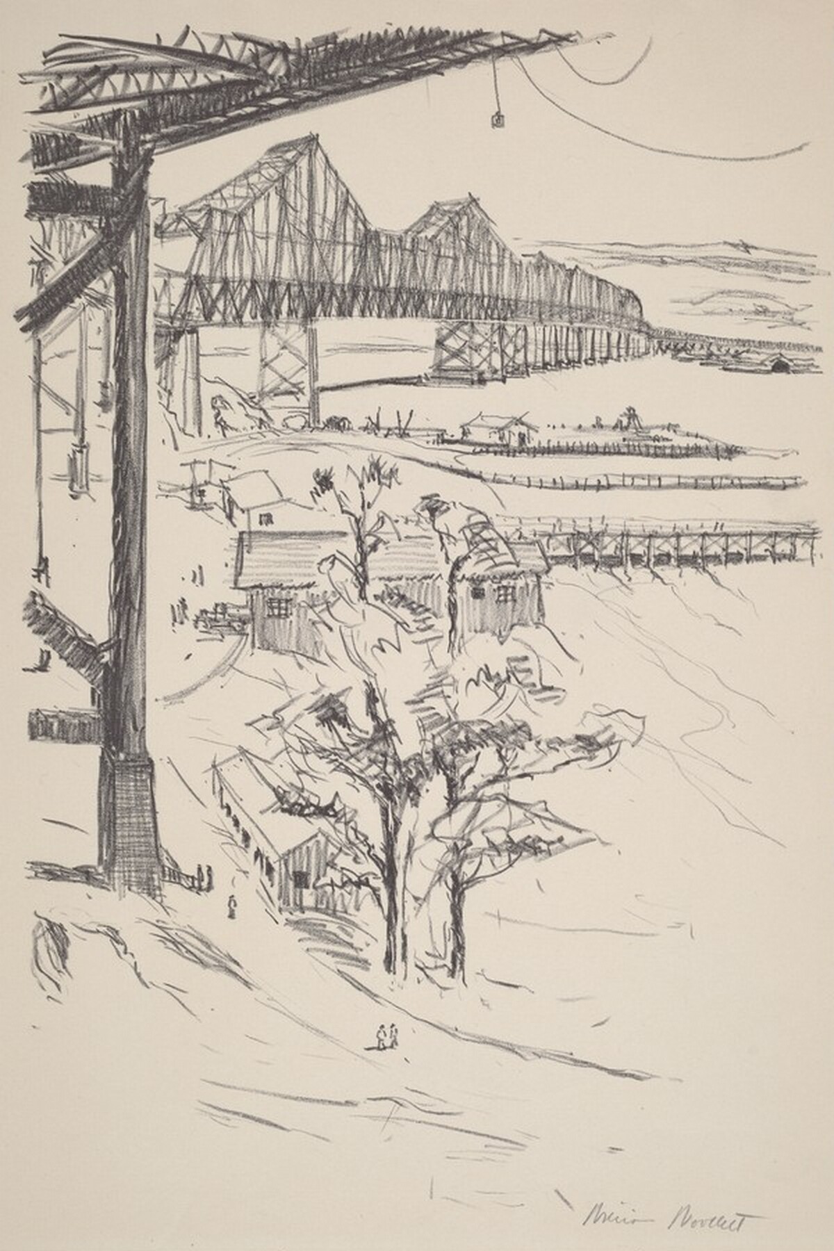 Bay Bridge From Yerba Buena Island by William C. Woollett