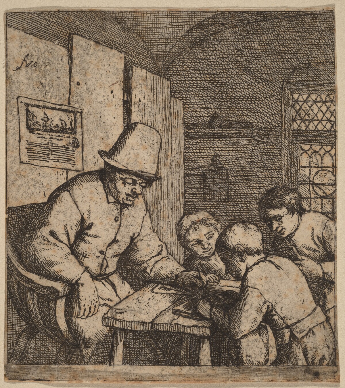 Village Schoolmaster with Three Pupils by Adriaen van Ostade