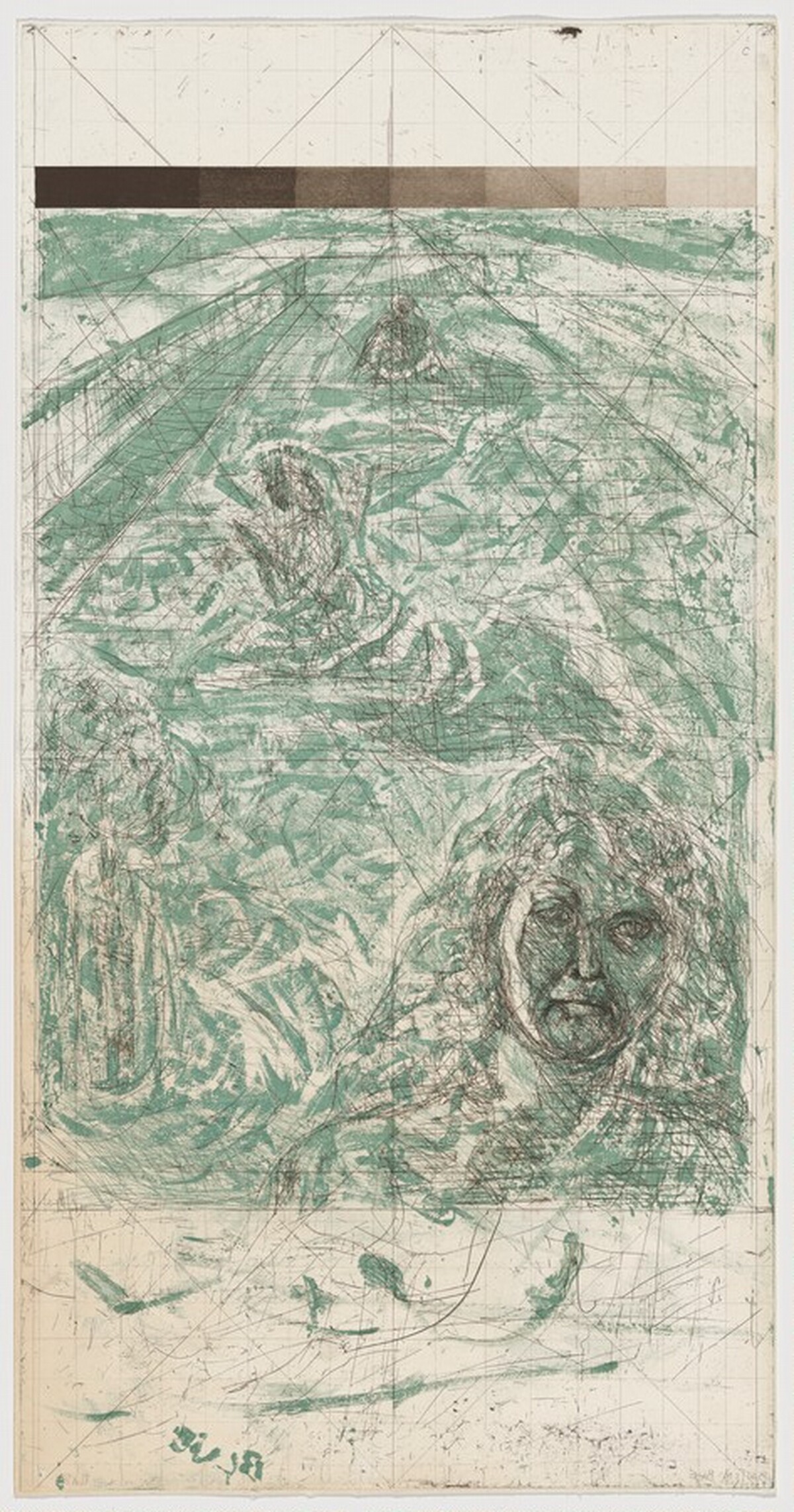 Abstraction, Belief, Desire [working proof 8 for panel C] by Pat Steir