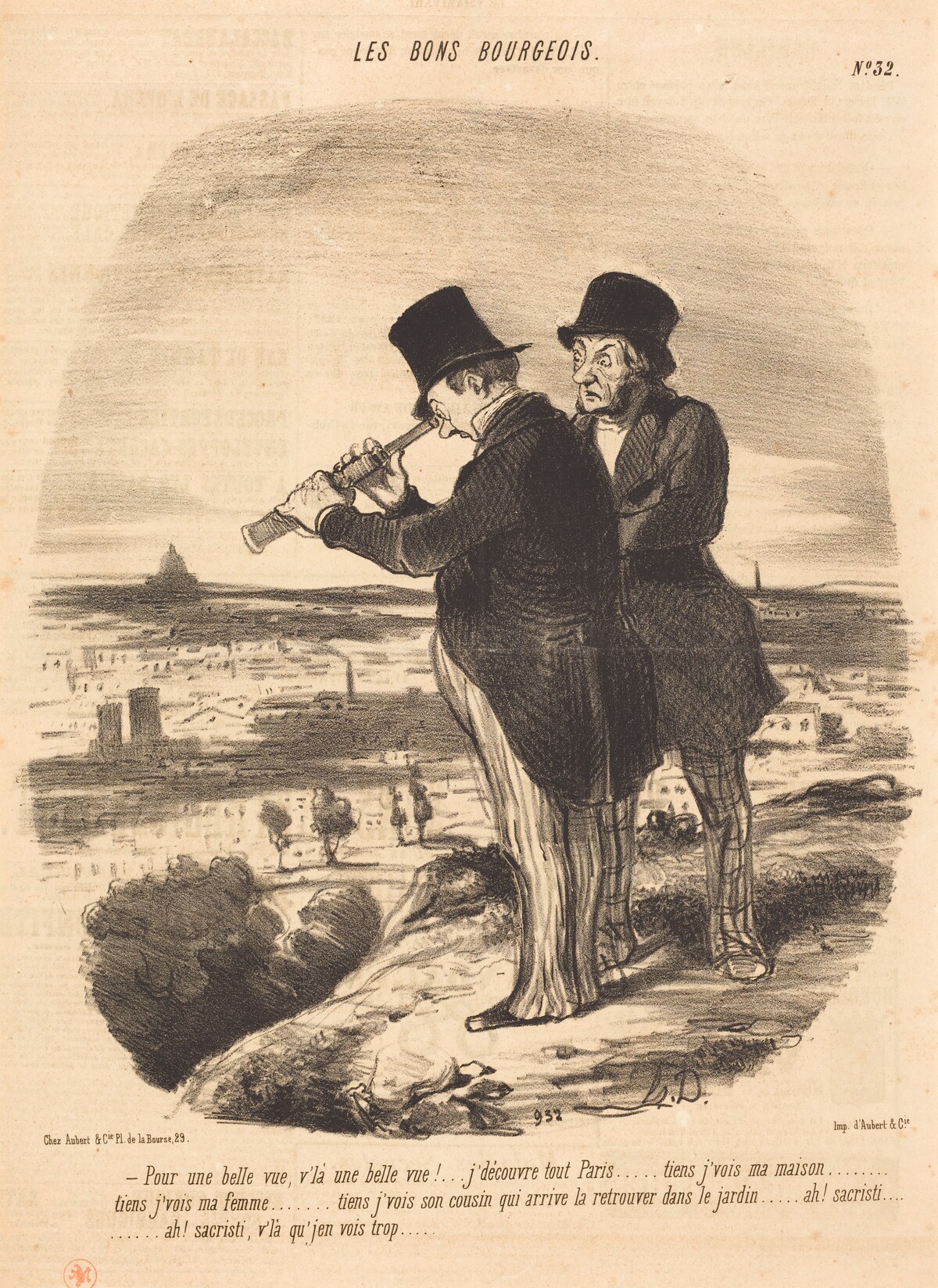 Pour une belle vue, v'la une belle vue!... by Honoré Daumier