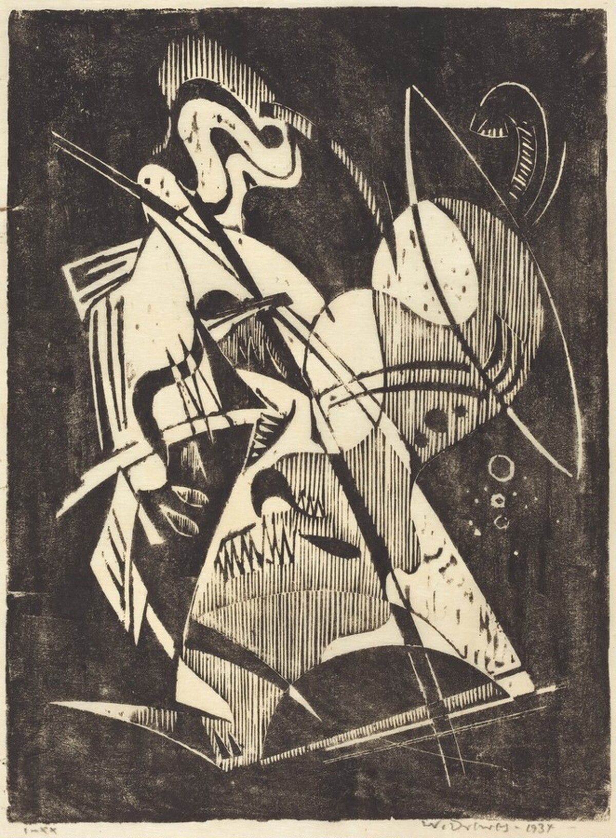 Composition VIII - The Two Fighters Fight by Werner Drewes