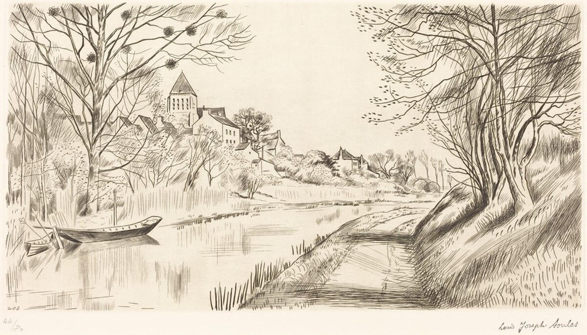 Bord du Canal et Ducy by Louis Joseph Soulas