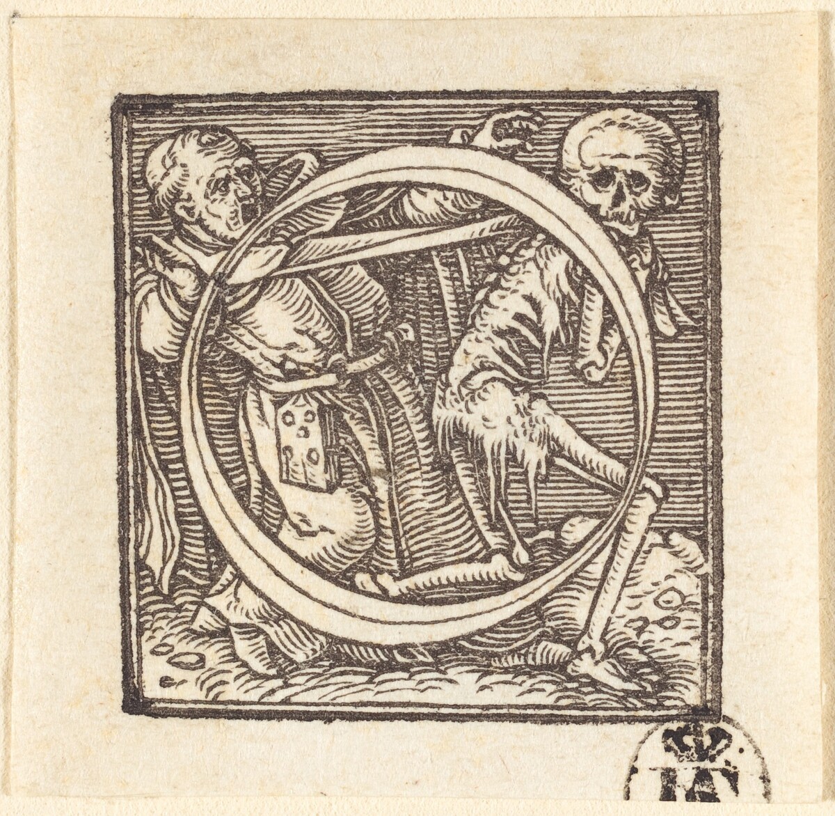 Letter O by Hans Lützelburger after Hans Holbein the Younger