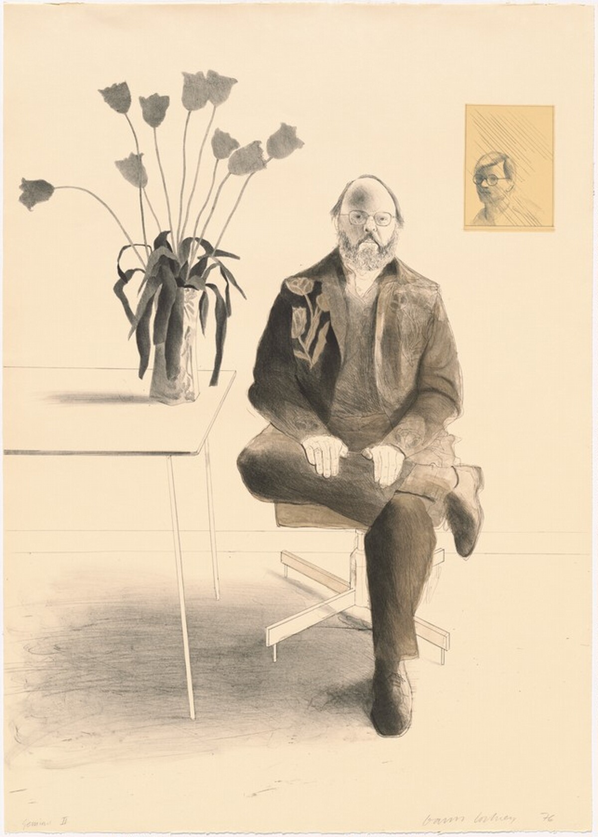 Henry with Tulips by David Hockney