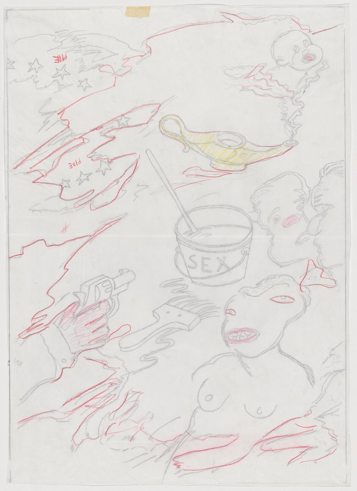 Pontchartrain [preparatory drawing for panel A] by Robert Colescott