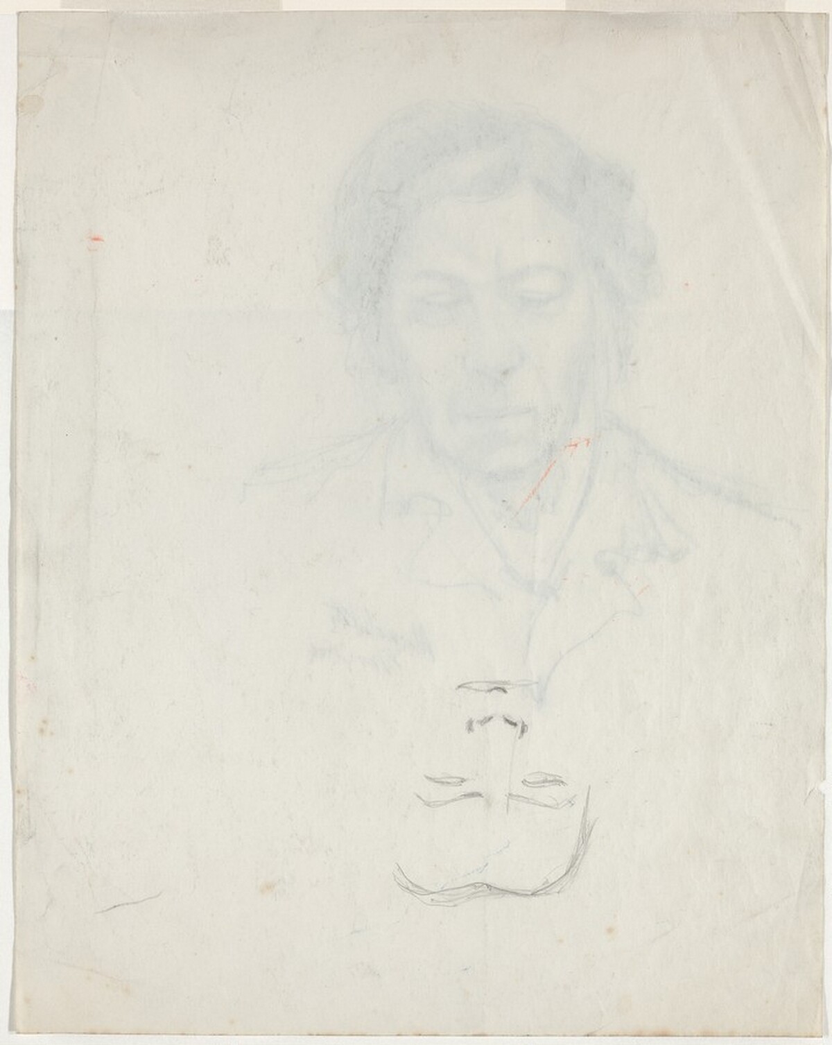 Partially Drawn Face [verso] by Alex Katz