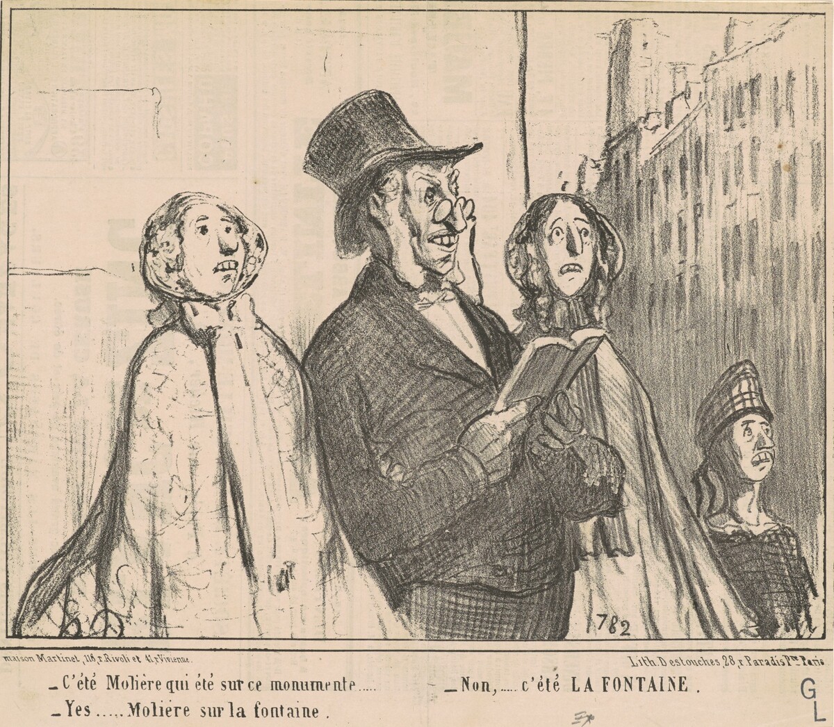 C'été Molière que été sur ce monumente ... by Honoré Daumier