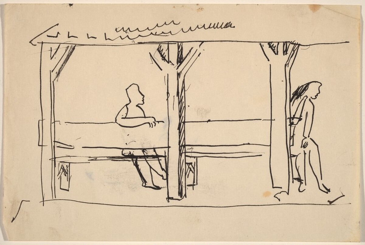 Two Figures under Cover, Outdoors by Mark Rothko