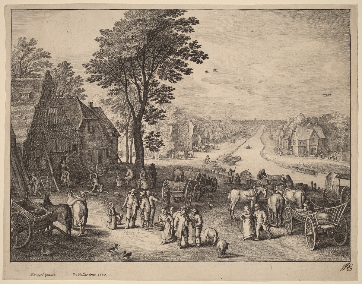 The Canal by Wenceslaus Hollar after Pieter Brueghel the Younger