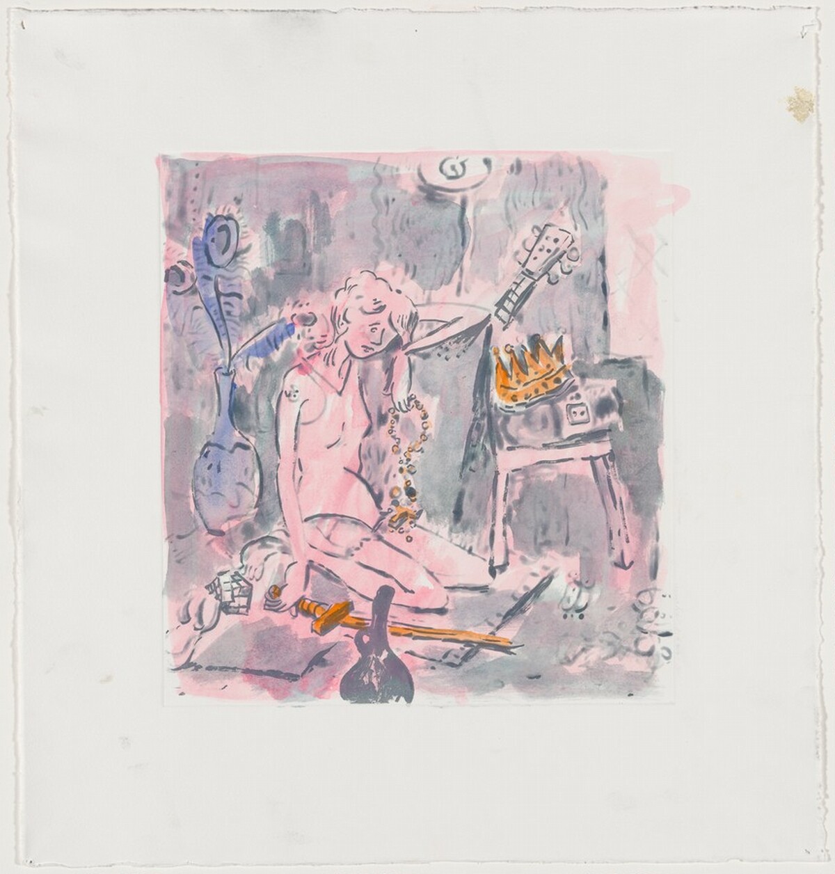 Untitled (Woman with Rosary and Sword) [working proof 1] by Edgar Bryan